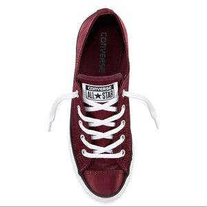 Burgundy Satin Converse All-Stars Size 6